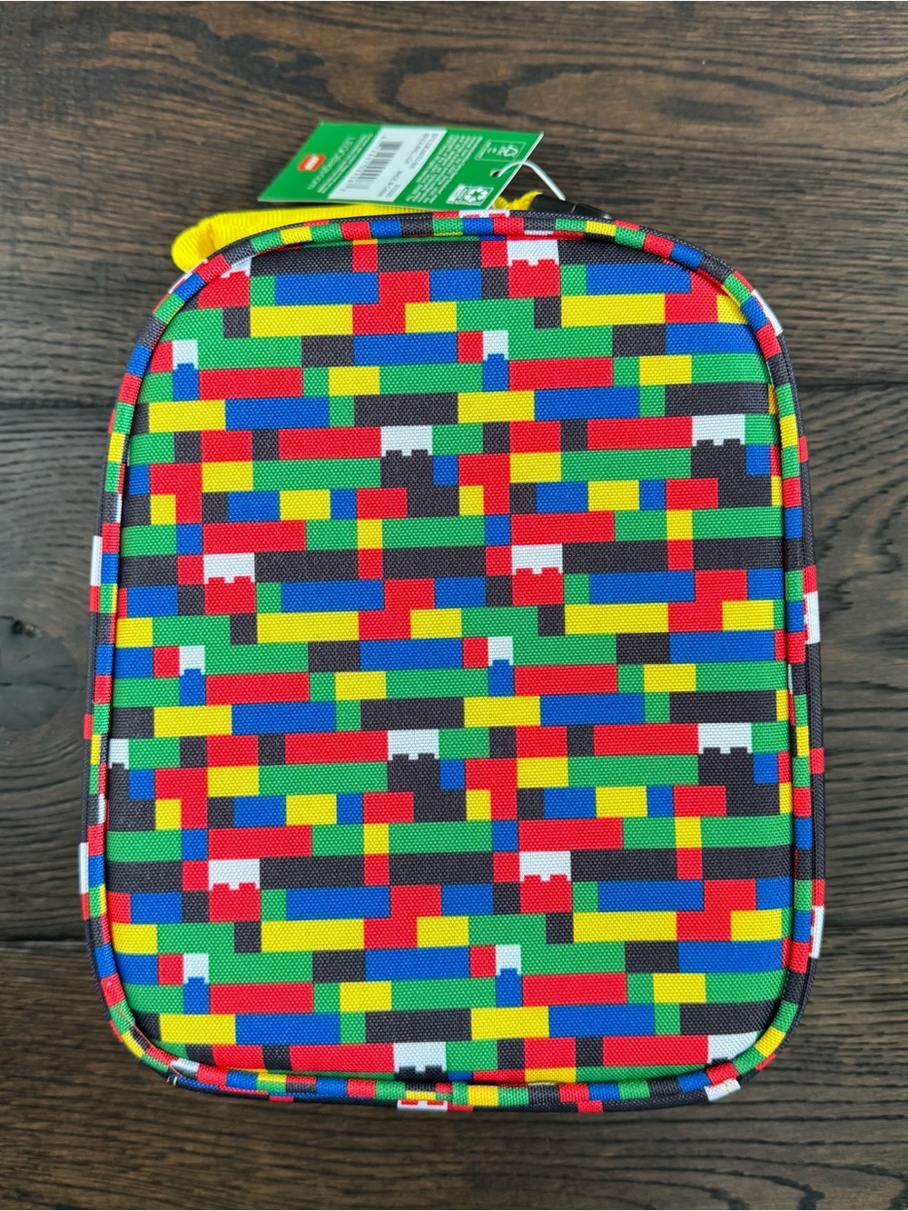 LEGO Kids Yellow Minifigure Face T-Shirt with Multicolor Brick Pattern Lunch box - Picture 8 of 11